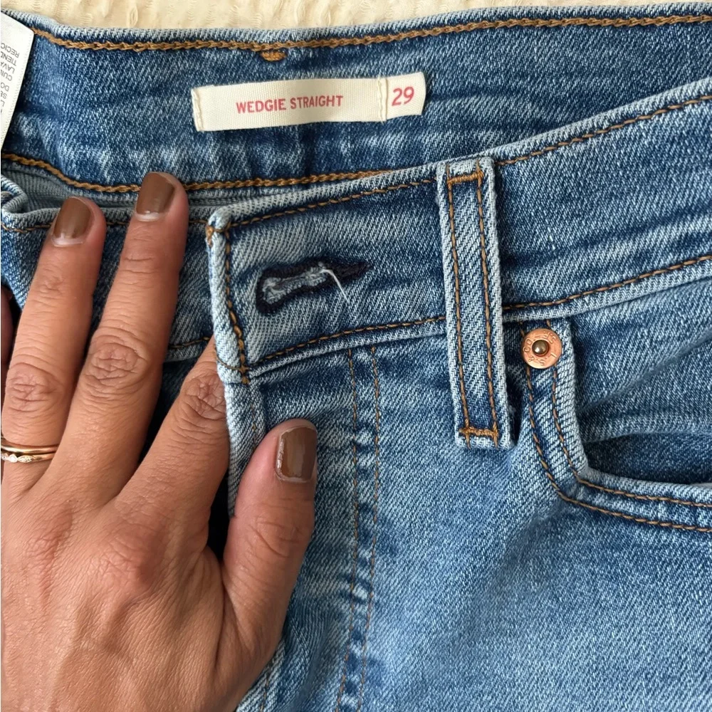 Levi's Light Blue Wedgie Straight Jeans - Picture 2 of 5